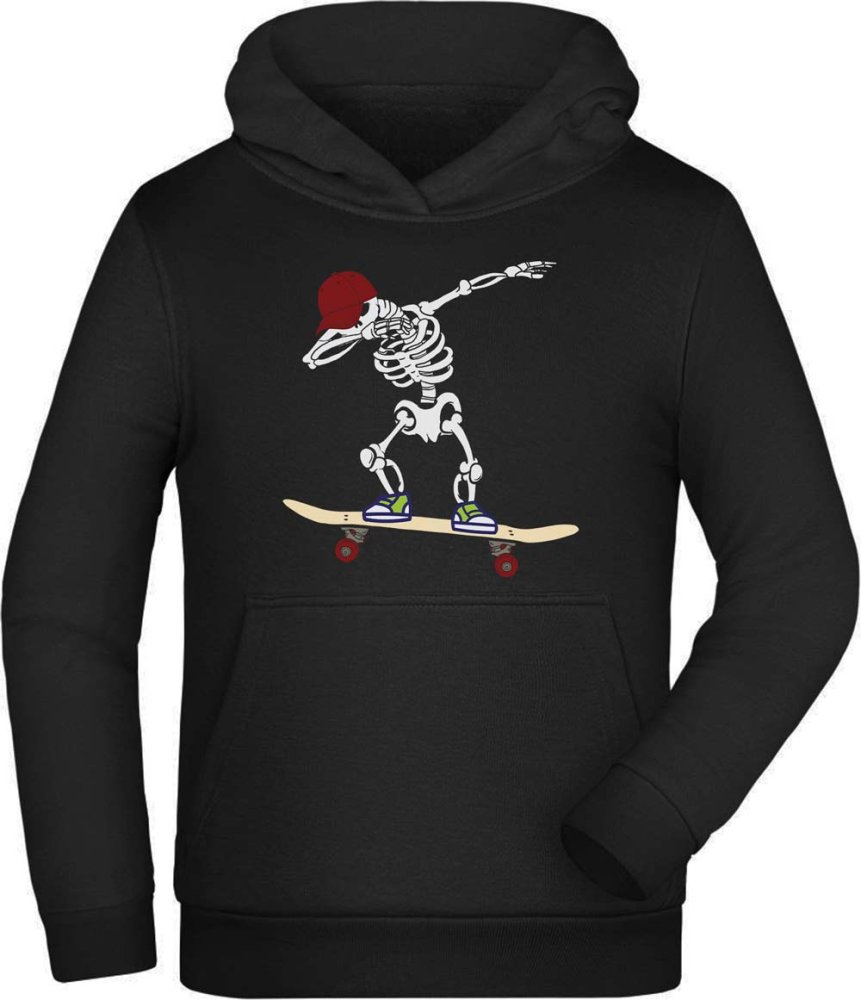 Hooded Sweater Hoodie Kids - Dab Dancing Skateboard Skeleton i519